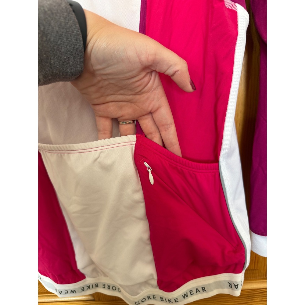Gore Bike Wear Long Sleeve Cycling Jersey Full Zip Pink White XXL - Picture 9 of 12